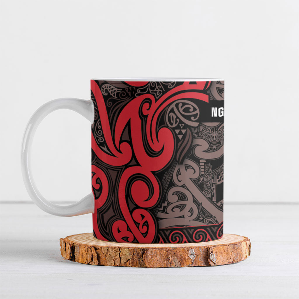 Aotearoa Iwi Ngati Awa Ceramic Mug Maori Wharenui House Tribal Pattern