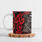 Aotearoa Iwi Ngati Awa Ceramic Mug Maori Wharenui House Tribal Pattern