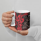 Aotearoa Iwi Ngati Awa Ceramic Mug Maori Wharenui House Tribal Pattern
