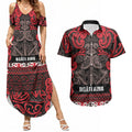 Aotearoa Iwi Ngati Awa Couples Matching Summer Maxi Dress and Hawaiian Shirt Maori Wharenui House Tribal Pattern