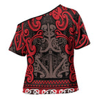 Aotearoa Iwi Ngati Awa Cross Shoulder Shirt Maori Wharenui House Tribal Pattern
