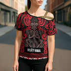 Aotearoa Iwi Ngati Awa Cross Shoulder Shirt Maori Wharenui House Tribal Pattern