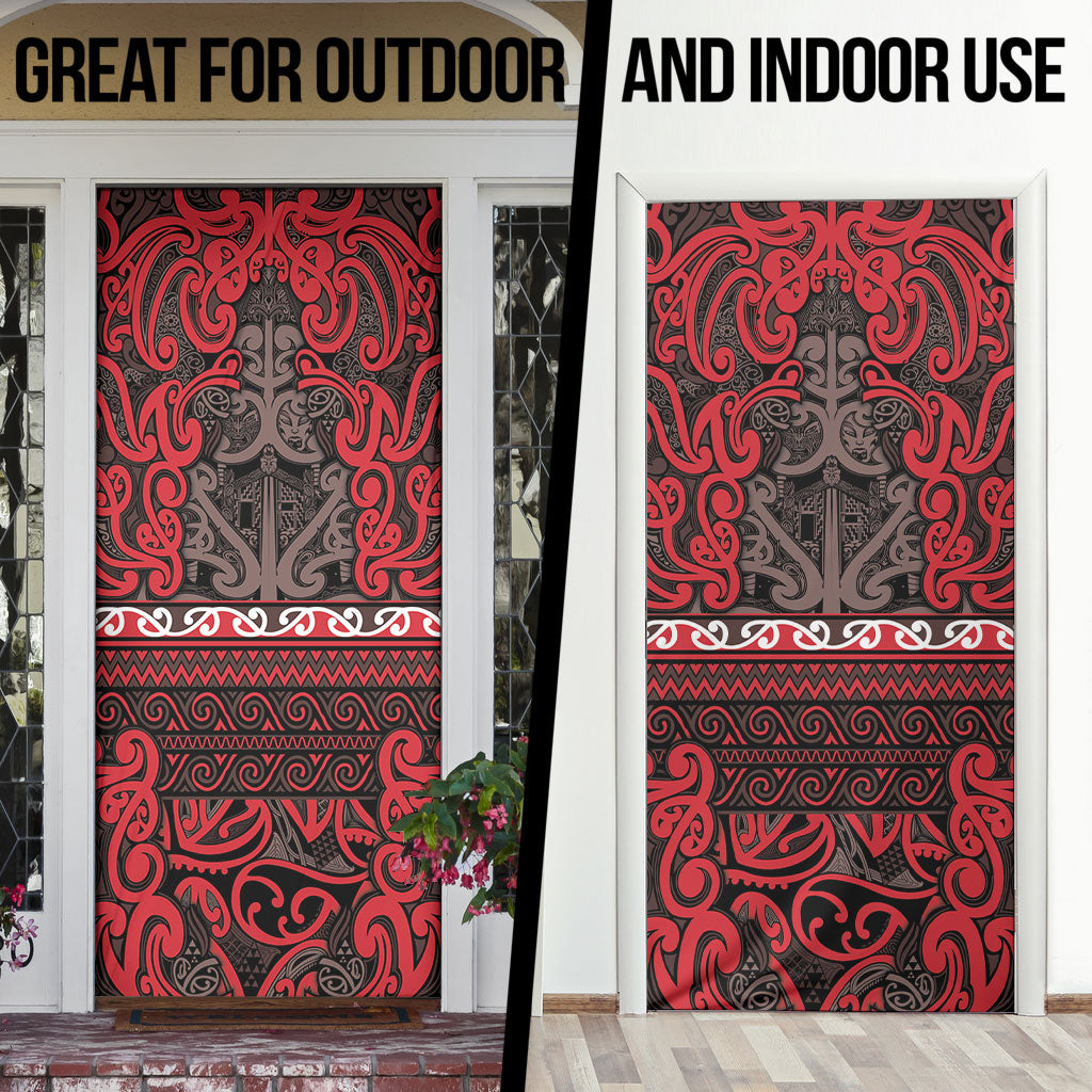 Aotearoa Iwi Ngati Awa Door Cover Maori Wharenui House Tribal Pattern