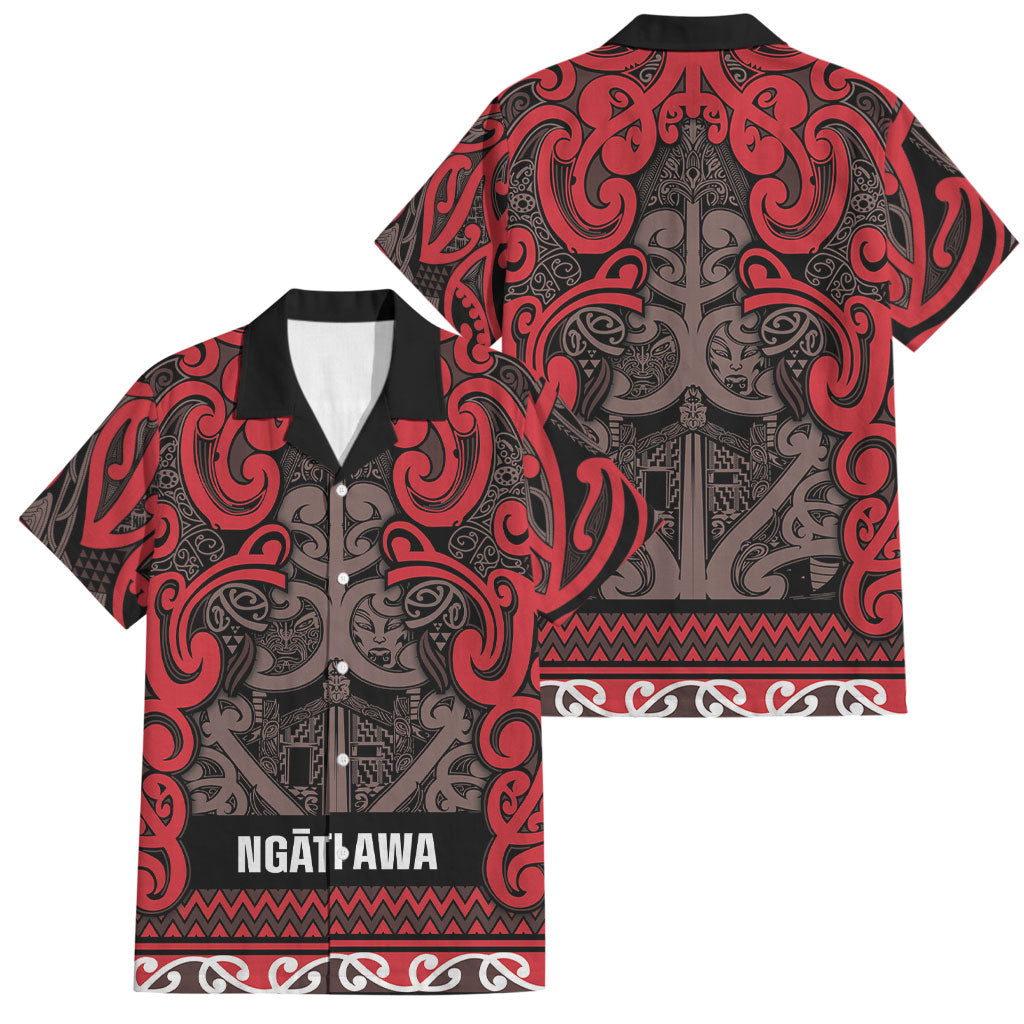 Aotearoa Iwi Ngati Awa Family Matching Mermaid Dress and Hawaiian Shirt Maori Wharenui House Tribal Pattern