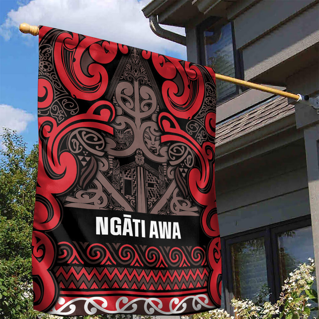 Aotearoa Iwi Ngati Awa Garden Flag Maori Wharenui House Tribal Pattern
