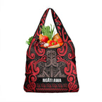 Aotearoa Iwi Ngati Awa Grocery Bag Maori Wharenui House Tribal Pattern