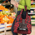 Aotearoa Iwi Ngati Awa Grocery Bag Maori Wharenui House Tribal Pattern