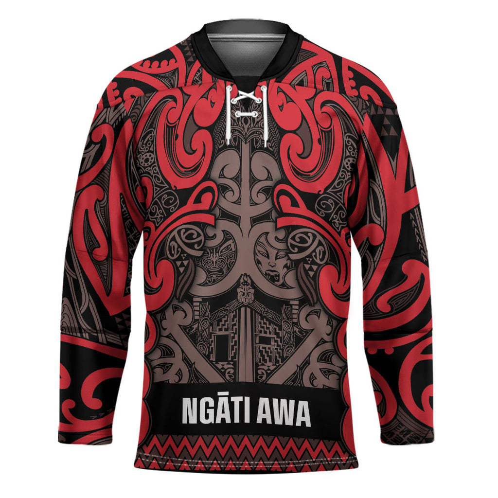 Aotearoa Iwi Ngati Awa Hockey Jersey Maori Wharenui House Tribal Pattern