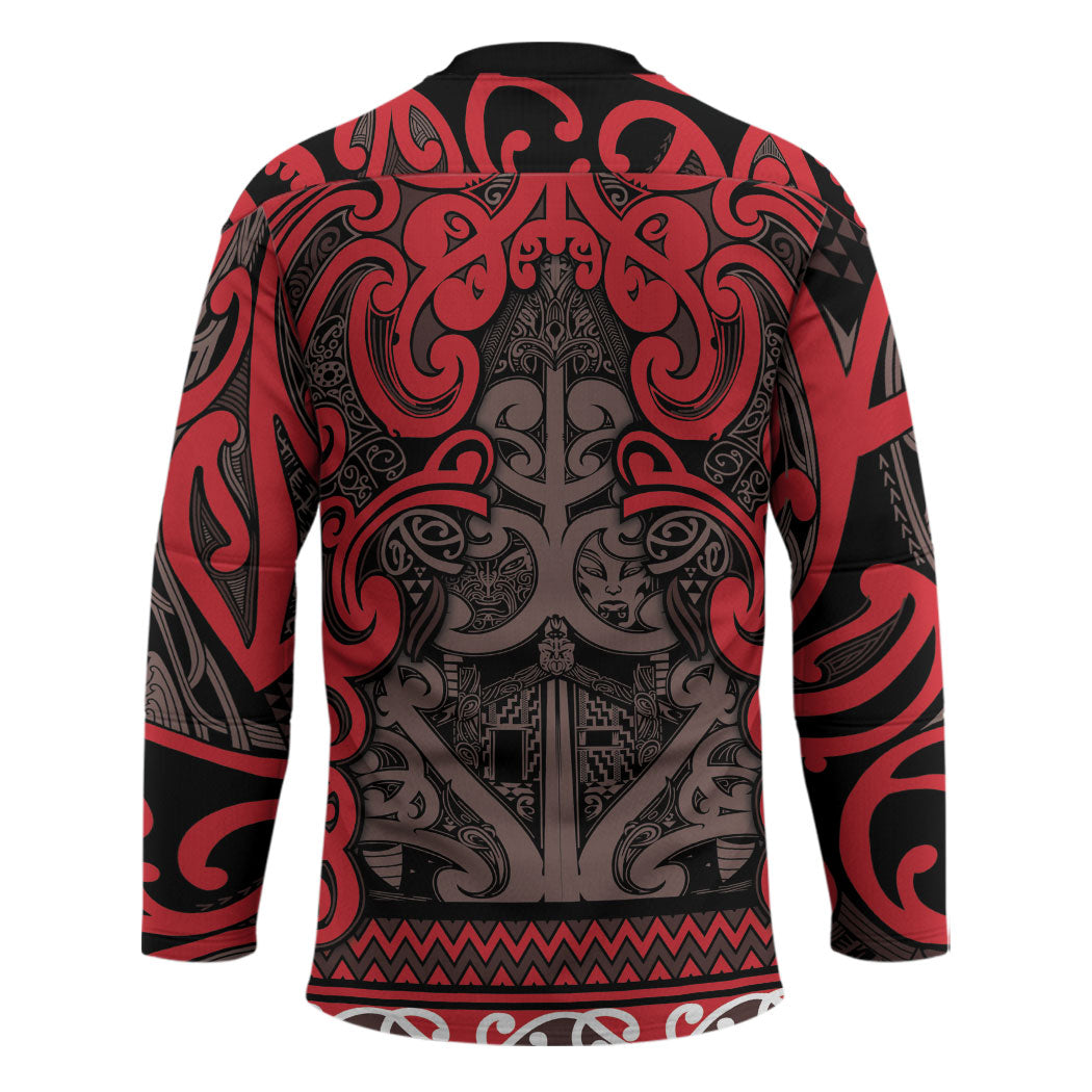 Aotearoa Iwi Ngati Awa Hockey Jersey Maori Wharenui House Tribal Pattern