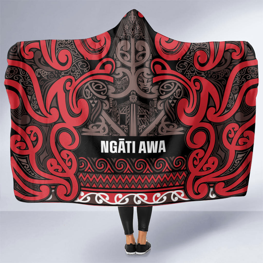 Aotearoa Iwi Ngati Awa Hooded Blanket Maori Wharenui House Tribal Pattern