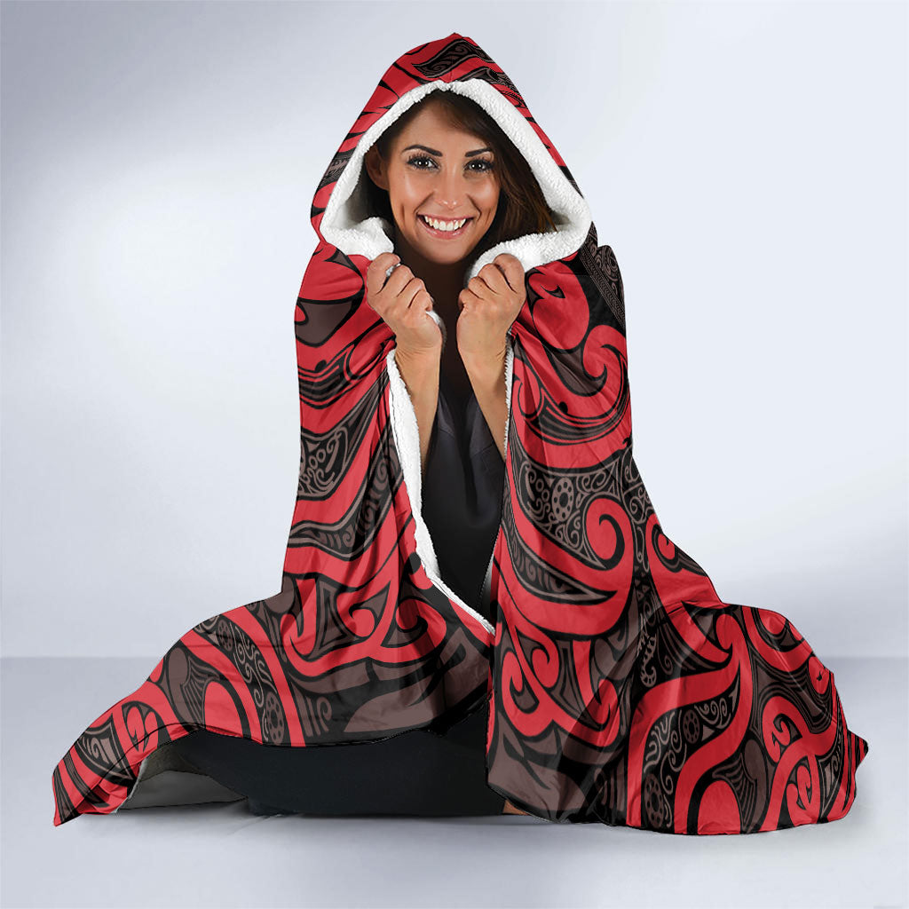 Aotearoa Iwi Ngati Awa Hooded Blanket Maori Wharenui House Tribal Pattern