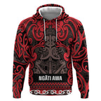 Aotearoa Iwi Ngati Awa Hoodie Maori Wharenui House Tribal Pattern