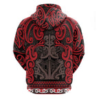 Aotearoa Iwi Ngati Awa Hoodie Maori Wharenui House Tribal Pattern