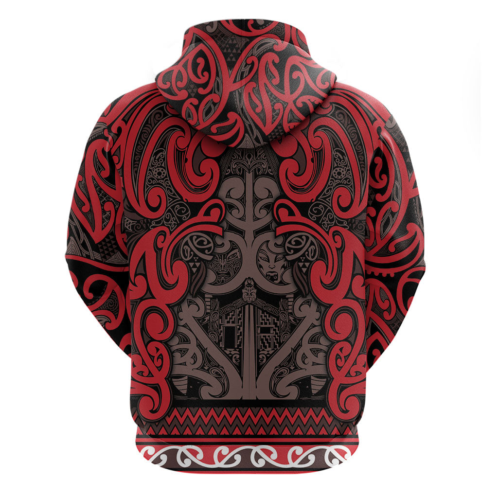 Aotearoa Iwi Ngati Awa Hoodie Maori Wharenui House Tribal Pattern