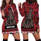 Aotearoa Iwi Ngati Awa Hoodie Dress Maori Wharenui House Tribal Pattern
