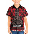 Aotearoa Iwi Ngati Awa Kid Hawaiian Shirt Maori Wharenui House Tribal Pattern