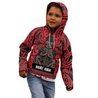 Aotearoa Iwi Ngati Awa Kid Hoodie Maori Wharenui House Tribal Pattern