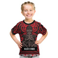Aotearoa Iwi Ngati Awa Kid T Shirt Maori Wharenui House Tribal Pattern