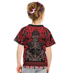 Aotearoa Iwi Ngati Awa Kid T Shirt Maori Wharenui House Tribal Pattern