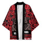 Aotearoa Iwi Ngati Awa Kimono Maori Wharenui House Tribal Pattern