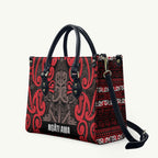 Aotearoa Iwi Ngati Awa Leather Bag Maori Wharenui House Tribal Pattern