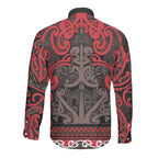 Aotearoa Iwi Ngati Awa Long Sleeve Button Shirt Maori Wharenui House Tribal Pattern