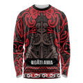 Aotearoa Iwi Ngati Awa Long Sleeve Shirt Maori Wharenui House Tribal Pattern