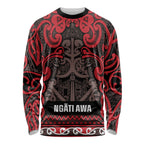 Aotearoa Iwi Ngati Awa Long Sleeve Shirt Maori Wharenui House Tribal Pattern
