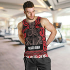 Aotearoa Iwi Ngati Awa Men Tank Top Maori Wharenui House Tribal Pattern