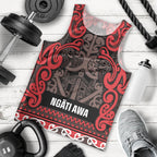 Aotearoa Iwi Ngati Awa Men Tank Top Maori Wharenui House Tribal Pattern