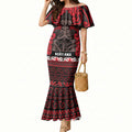 Aotearoa Iwi Ngati Awa Mermaid Dress Maori Wharenui House Tribal Pattern