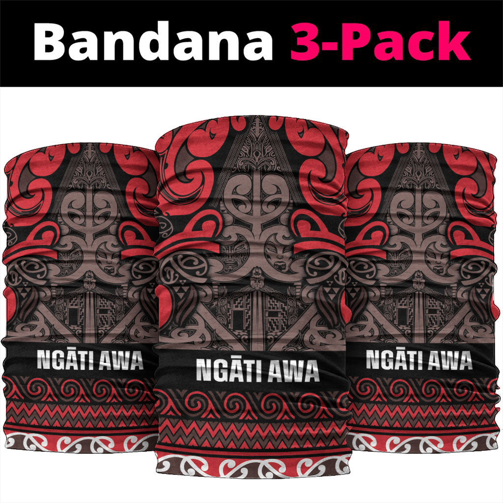 Aotearoa Iwi Ngati Awa Neck Gaiter Maori Wharenui House Tribal Pattern