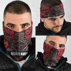 Aotearoa Iwi Ngati Awa Neck Gaiter Maori Wharenui House Tribal Pattern