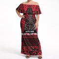 Aotearoa Iwi Ngati Awa Off Shoulder Maxi Dress Maori Wharenui House Tribal Pattern