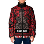 Aotearoa Iwi Ngati Awa Padded Jacket Maori Wharenui House Tribal Pattern