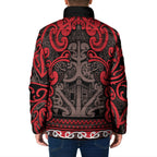 Aotearoa Iwi Ngati Awa Padded Jacket Maori Wharenui House Tribal Pattern