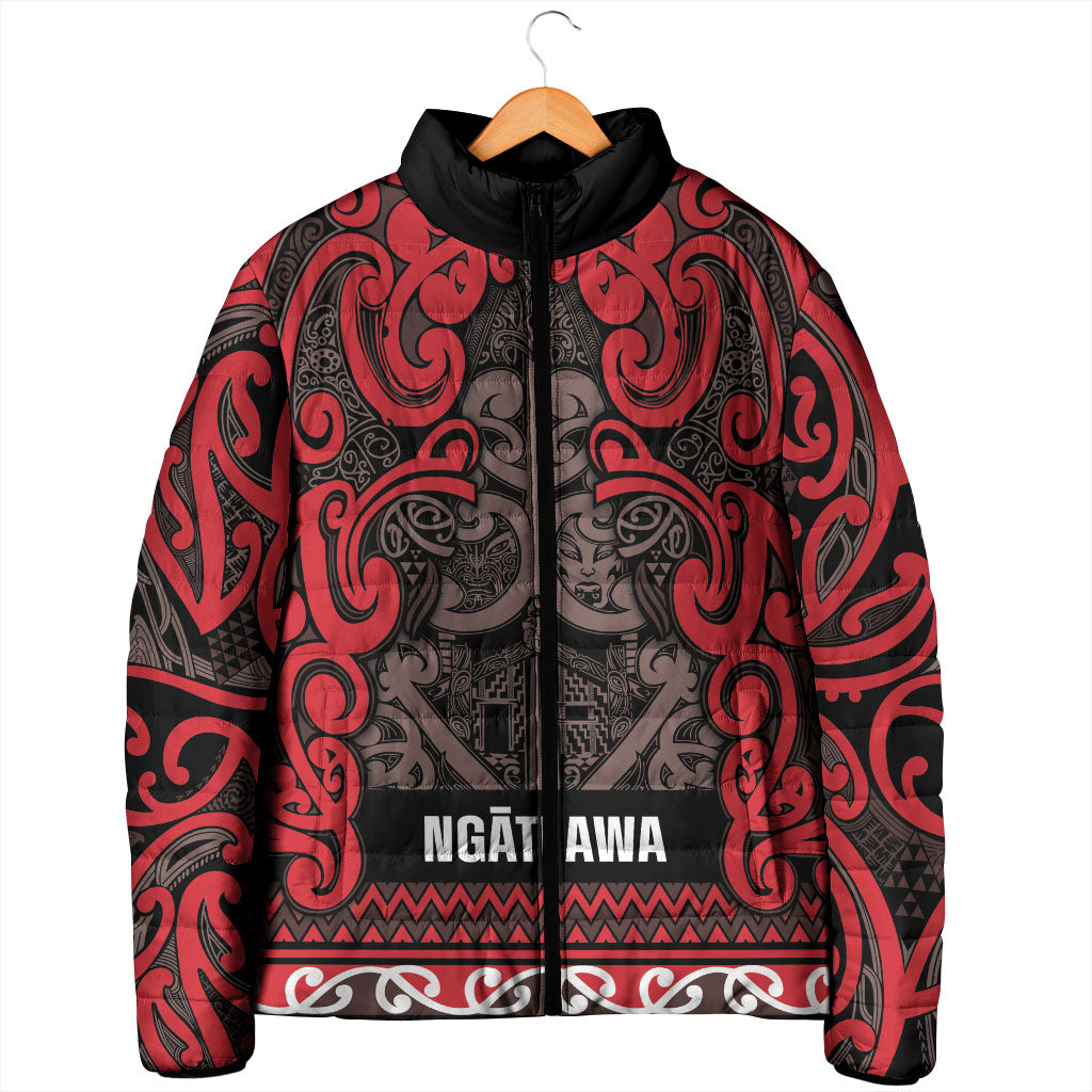 Aotearoa Iwi Ngati Awa Padded Jacket Maori Wharenui House Tribal Pattern