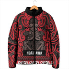 Aotearoa Iwi Ngati Awa Padded Jacket Maori Wharenui House Tribal Pattern