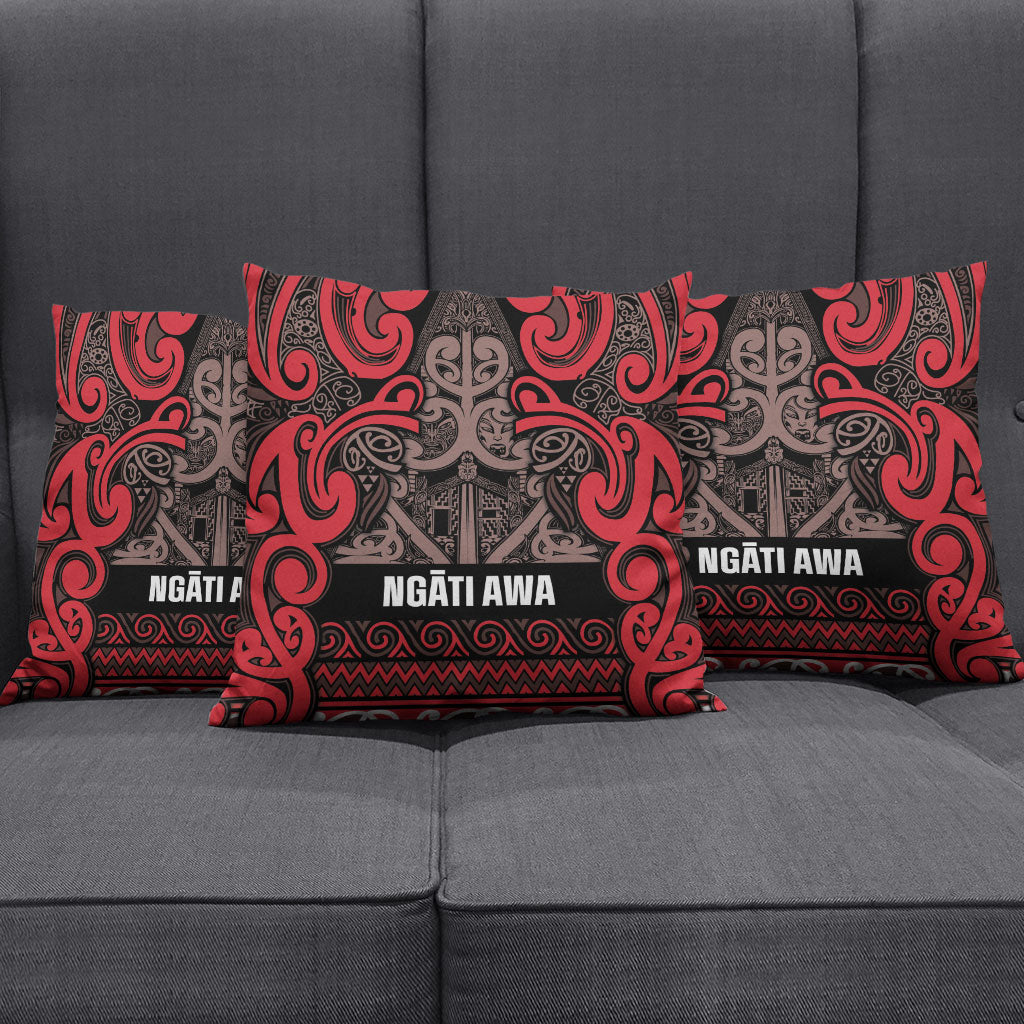 Aotearoa Iwi Ngati Awa Pillow Cover Maori Wharenui House Tribal Pattern