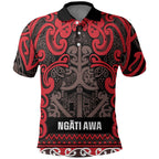 Aotearoa Iwi Ngati Awa Polo Shirt Maori Wharenui House Tribal Pattern