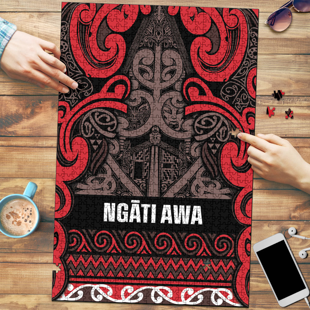 Aotearoa Iwi Ngati Awa Puzzle Maori Wharenui House Tribal Pattern