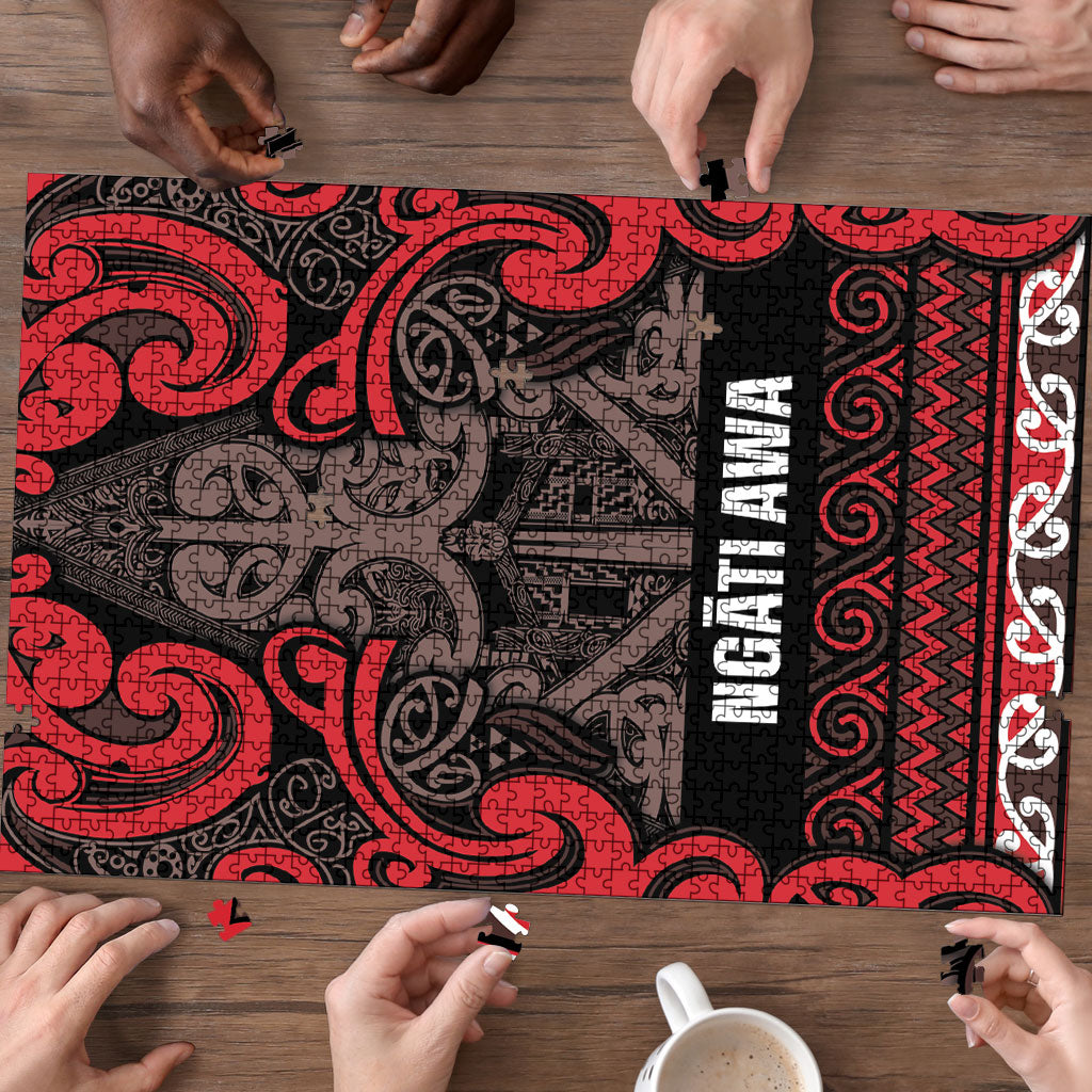 Aotearoa Iwi Ngati Awa Puzzle Maori Wharenui House Tribal Pattern
