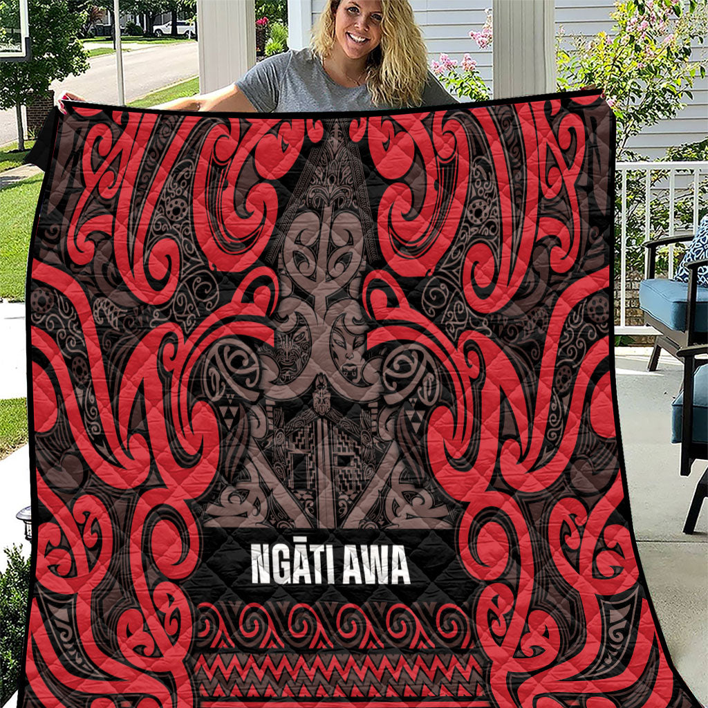 Aotearoa Iwi Ngati Awa Quilt Maori Wharenui House Tribal Pattern