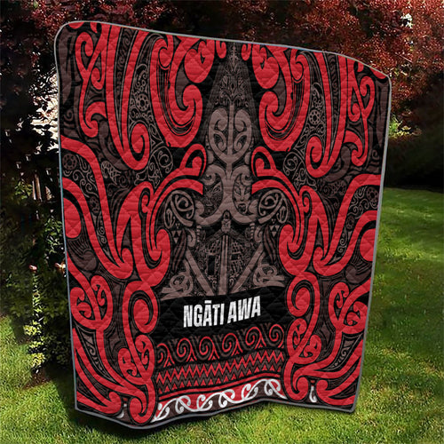 Aotearoa Iwi Ngati Awa Quilt Maori Wharenui House Tribal Pattern