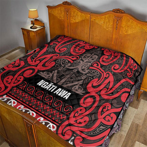 Aotearoa Iwi Ngati Awa Quilt Maori Wharenui House Tribal Pattern