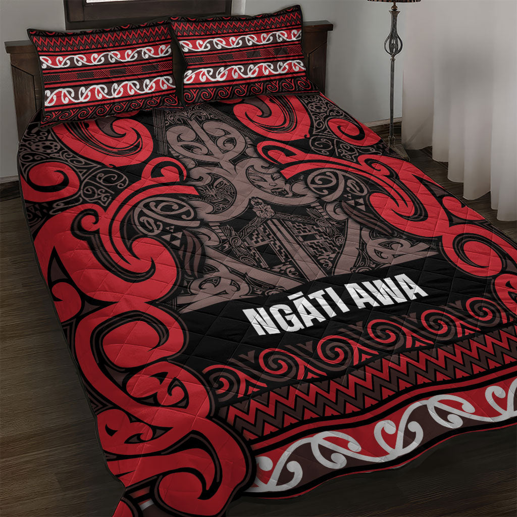 Aotearoa Iwi Ngati Awa Quilt Bed Set Maori Wharenui House Tribal Pattern
