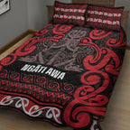 Aotearoa Iwi Ngati Awa Quilt Bed Set Maori Wharenui House Tribal Pattern