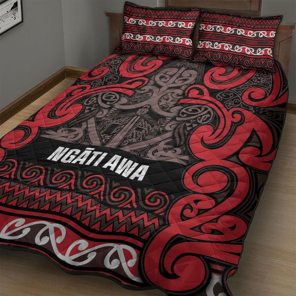 Aotearoa Iwi Ngati Awa Quilt Bed Set Maori Wharenui House Tribal Pattern