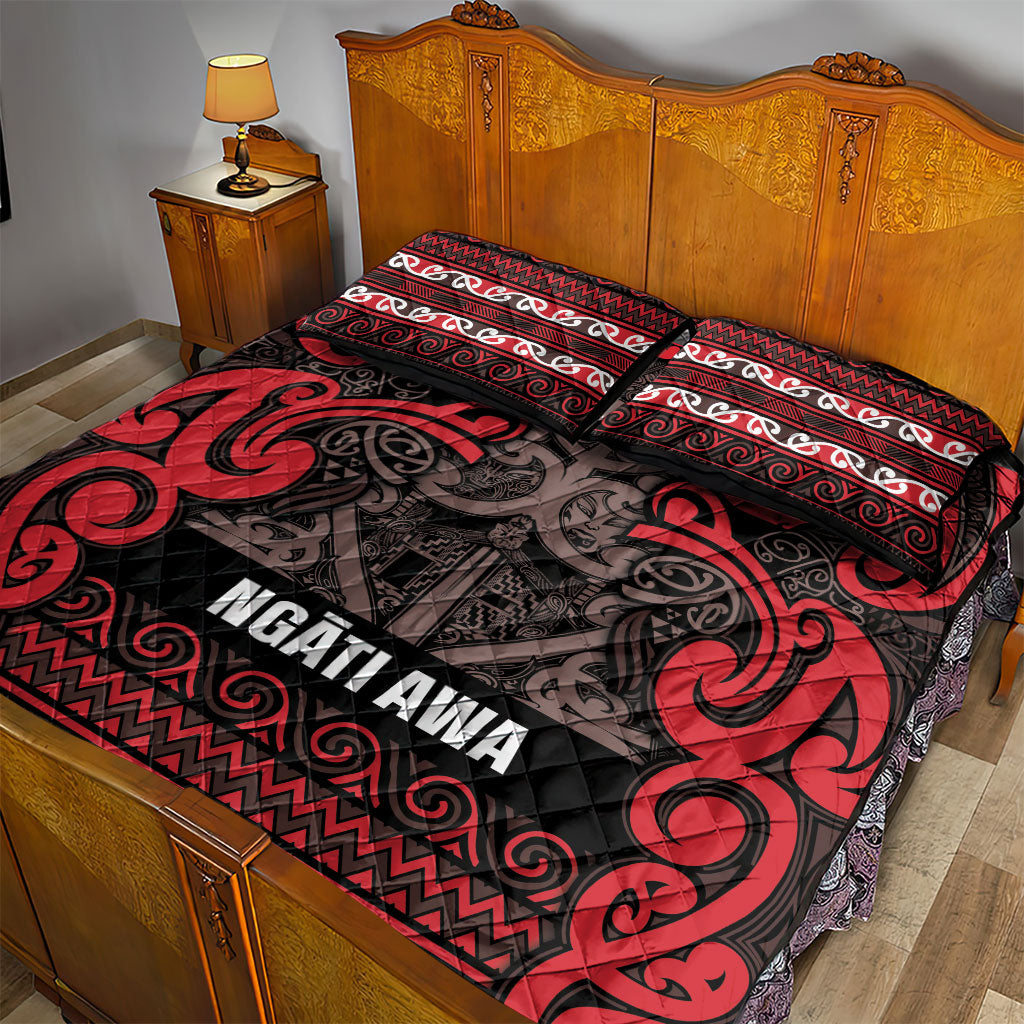 Aotearoa Iwi Ngati Awa Quilt Bed Set Maori Wharenui House Tribal Pattern