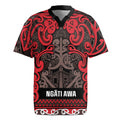 Aotearoa Iwi Ngati Awa Rugby Jersey Maori Wharenui House Tribal Pattern